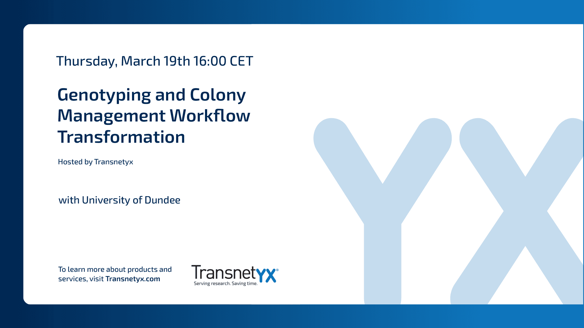 Genotyping and Colony Management Workflow Webinar banner